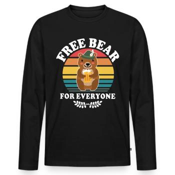 Beer Bear Beer Sayings Boozing Toasts - Men's Premium Organic Long Sleeve Shirt - black - Front - Nico (187cm)