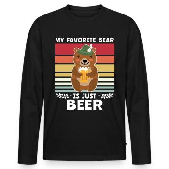 Bière Ours Dictons de bière Boozing Toasts - T-shirt manches longues Premium bio Homme - noir - Devant - Nico (187cm)