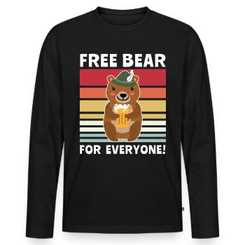 Beer Bear Beer Sayings Boozing Toasts - Men's Premium Organic Long Sleeve Shirt - black - Front - Nico (187cm)