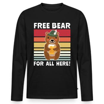 Beer Bear Beer Sayings Boozing Toasts - Men's Premium Organic Long Sleeve Shirt - black - Front - Nico (187cm)