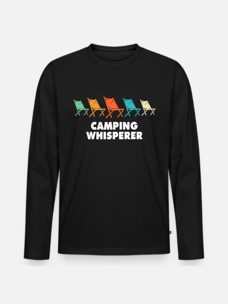 Camping Campingplatz Campen - Männer Premium Bio Langarmshirt - Schwarz