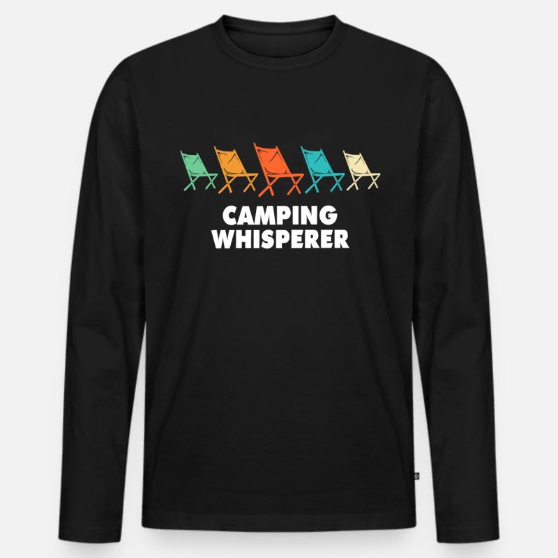 Camping Campingplatz Campen - Männer Premium Bio Langarmshirt - Schwarz