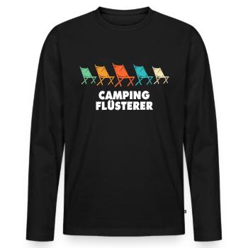 Campen Wohnwagen Camping Flüsterer - Männer Premium Bio Langarmshirt - Schwarz - Vorne - Nico (187cm)
