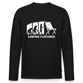 Campen Wohnwagen Camping Flüsterer - Männer Premium Bio Langarmshirt - Schwarz - Vorne - Nico (187cm)