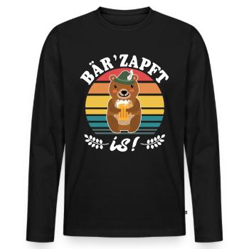 Bier Bayern Dialekt Bär Volksfest Biersprüche - Männer Premium Bio Langarmshirt - Schwarz - Vorne - Nico (187cm)