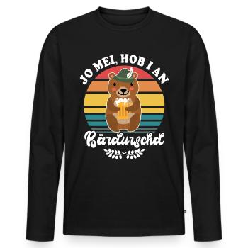 Bier Bayern Dialekt Bär Volksfest Biersprüche - Männer Premium Bio Langarmshirt - Schwarz - Vorne - Nico (187cm)