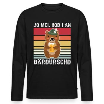 Bier Bayern Dialekt Bär Volksfest Biersprüche - Männer Premium Bio Langarmshirt - Schwarz - Vorne - Nico (187cm)