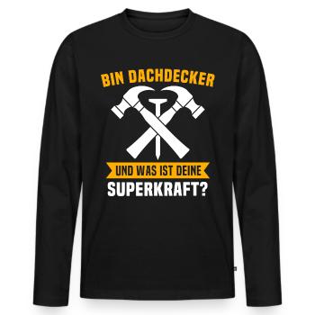 Dachdecker Beruf Dachdecken - Männer Premium Bio Langarmshirt - Schwarz - Vorne - Nico (187cm)