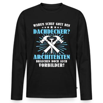 Dachdecker Beruf Dachdecken - Männer Premium Bio Langarmshirt - Schwarz - Vorne - Nico (187cm)