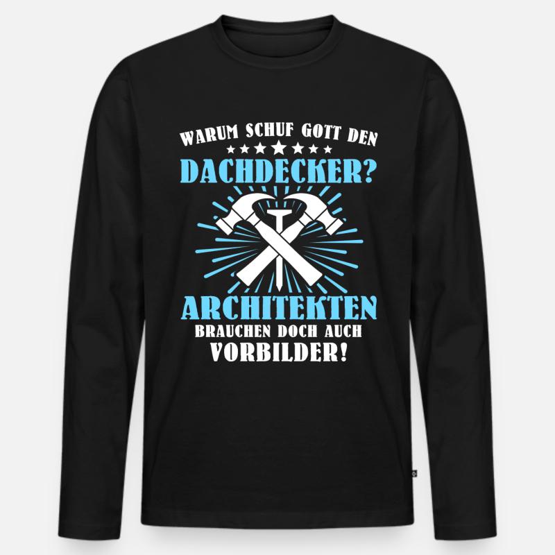 Dachdecker Beruf Dachdecken - Männer Premium Bio Langarmshirt - Schwarz