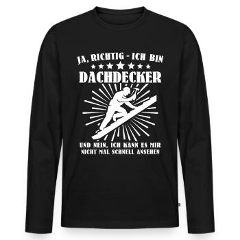 Dachdecker Beruf Dachdecken - Männer Premium Bio Langarmshirt - Schwarz - Vorne - Nico (187cm)