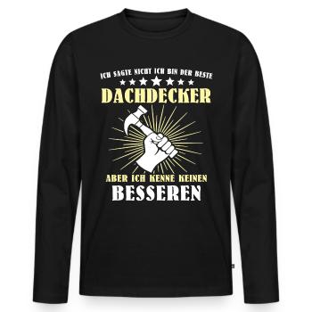 Dachdecker Beruf Dachdecken - Männer Premium Bio Langarmshirt - Schwarz - Vorne - Nico (187cm)
