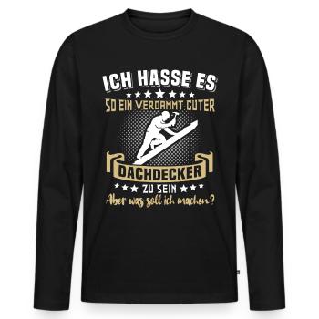 Dachdecker Beruf Dachdecken - Männer Premium Bio Langarmshirt - Schwarz - Vorne - Nico (187cm)