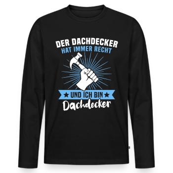 Dachdecker Beruf Dachdecken - Männer Premium Bio Langarmshirt - Schwarz - Vorne - Nico (187cm)