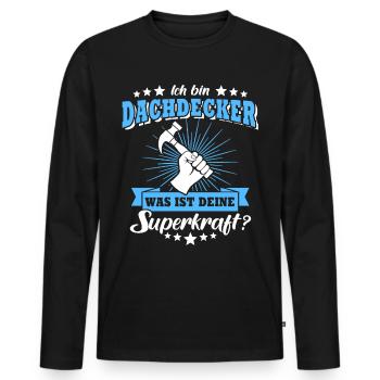 Dachdecker Beruf Dachdecken - Männer Premium Bio Langarmshirt - Schwarz - Vorne - Nico (187cm)