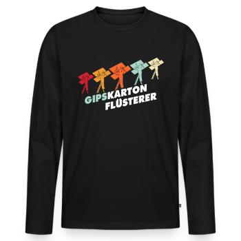 Trockenbauer Trockenbaumonteur Trockenbau - Männer Premium Bio Langarmshirt - Schwarz - Vorne - Nico (187cm)