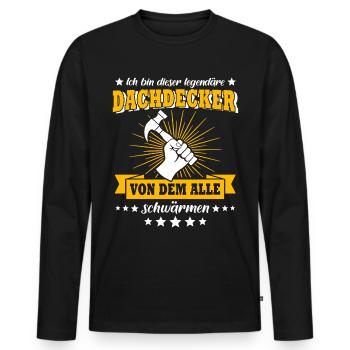 Dachdecker Handwerker Dachdecken - Männer Premium Bio Langarmshirt - Schwarz - Vorne - Nico (187cm)