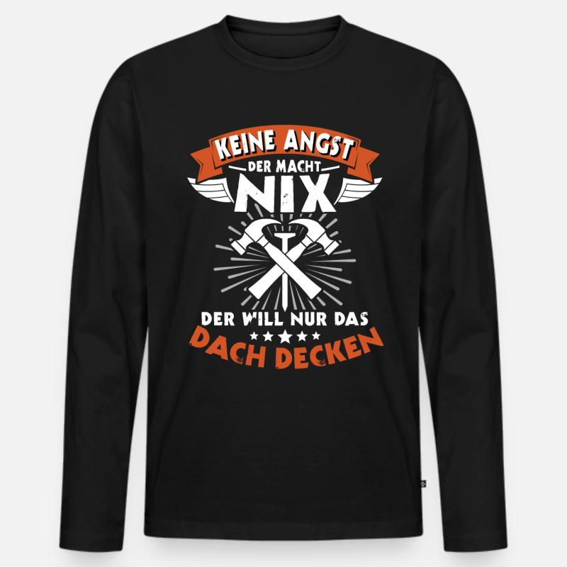 Dachdecker Handwerker Dachdecken - Männer Premium Bio Langarmshirt - Schwarz