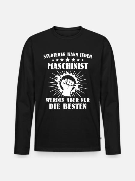 Maschinist - Männer Premium Bio Langarmshirt - Schwarz