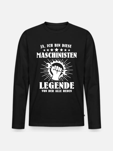Maschinist - Männer Premium Bio Langarmshirt - Schwarz