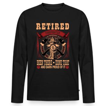 Firefighter Seen Done Pride - Men's Premium Organic Long Sleeve Shirt - black - Front - Nico (187cm)