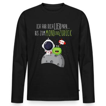I lift you dear Dad to the moon and back - Men's Premium Organic Long Sleeve Shirt - black - Front - Nico (187cm)