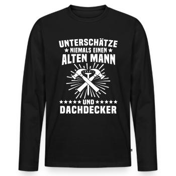 Dachdecker Dachdecken - Männer Premium Bio Langarmshirt - Schwarz - Vorne - Nico (187cm)