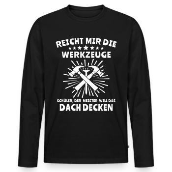 Dachdecker Dachdecken - Männer Premium Bio Langarmshirt - Schwarz - Vorne - Nico (187cm)
