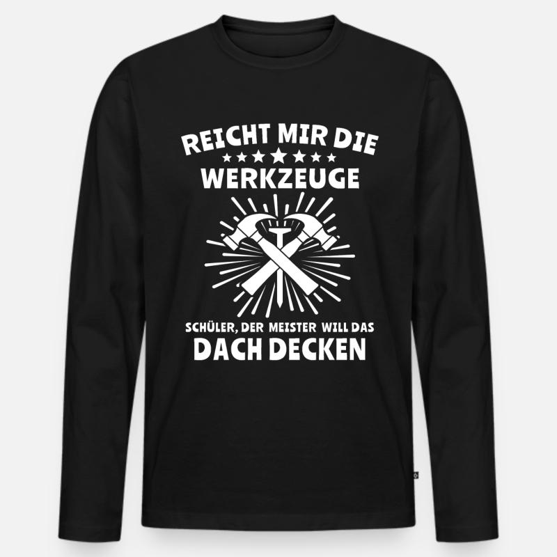 Dachdecker Dachdecken - Männer Premium Bio Langarmshirt - Schwarz