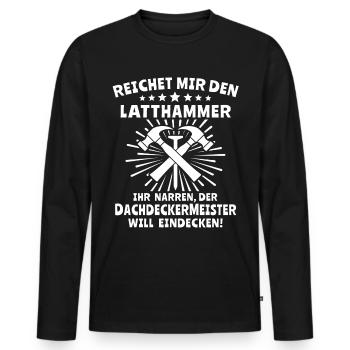 Dachdecker Dachdecken - Männer Premium Bio Langarmshirt - Schwarz - Vorne - Nico (187cm)