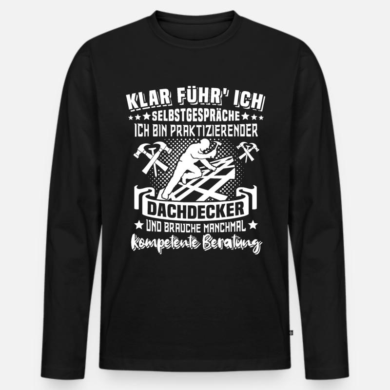 Dachdecker Dachdecken - Männer Premium Bio Langarmshirt - Schwarz