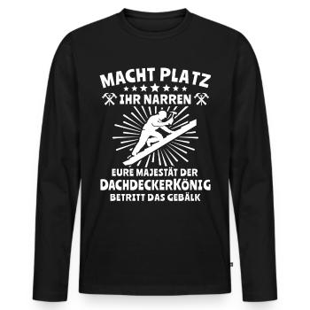 Dachdecker Dachdecken - Männer Premium Bio Langarmshirt - Schwarz - Vorne - Nico (187cm)