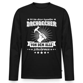 Dachdecker Dachdecken - Männer Premium Bio Langarmshirt - Schwarz - Vorne - Nico (187cm)