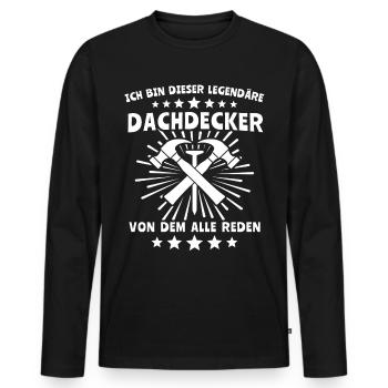 Dachdecker Dachdecken - Männer Premium Bio Langarmshirt - Schwarz - Vorne - Nico (187cm)