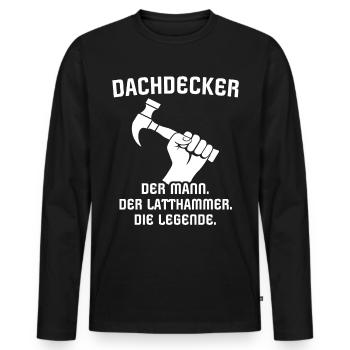 Dachdecker Dachdecken - Männer Premium Bio Langarmshirt - Schwarz - Vorne - Nico (187cm)