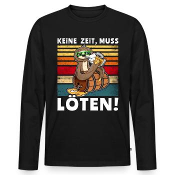 Bier Biersprüche Faultier Saufshirt - Männer Premium Bio Langarmshirt - Schwarz - Vorne - Nico (187cm)
