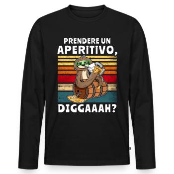 Bier Biersprüche Faultier Saufshirt - Männer Premium Bio Langarmshirt - Schwarz - Vorne - Nico (187cm)