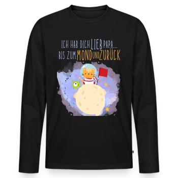 I lift you dear Dad to the moon and back - Men's Premium Organic Long Sleeve Shirt - black - Front - Nico (187cm)