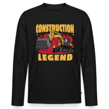 Légende de la construction excavatrice cadeau cadeau employé - T-shirt manches longues Premium bio Homme - noir - Devant - Nico (187cm)