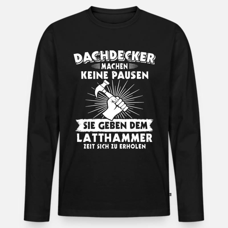 Dachdecker Dachdecken - Männer Premium Bio Langarmshirt - Schwarz