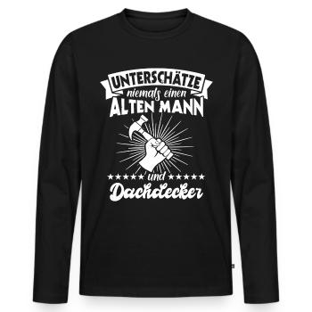 Dachdecker Dachdecken - Männer Premium Bio Langarmshirt - Schwarz - Vorne - Nico (187cm)