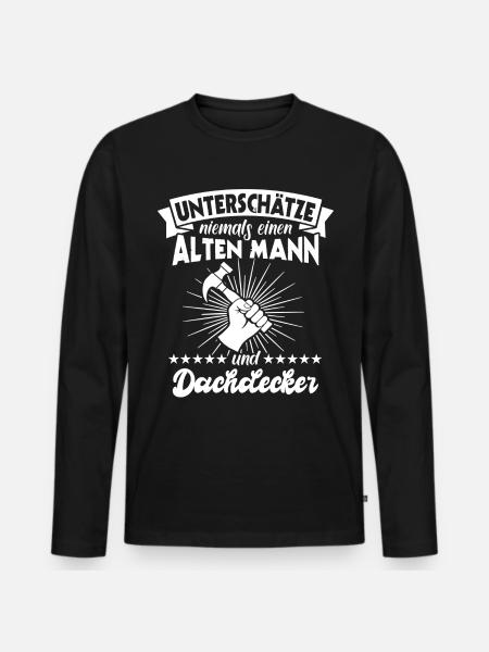 Dachdecker Dachdecken - Männer Premium Bio Langarmshirt - Schwarz