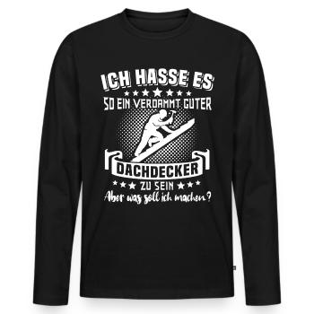 Dachdecker Dachdecken - Männer Premium Bio Langarmshirt - Schwarz - Vorne - Nico (187cm)