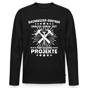Dachdecker Dachdecken - Männer Premium Bio Langarmshirt - Schwarz - Vorne - Nico (187cm)