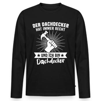 Dachdecker Dachdecken - Männer Premium Bio Langarmshirt - Schwarz - Vorne - Nico (187cm)