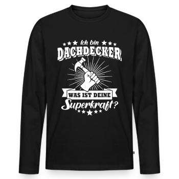 Dachdecker Dachdecken - Männer Premium Bio Langarmshirt - Schwarz - Vorne - Nico (187cm)
