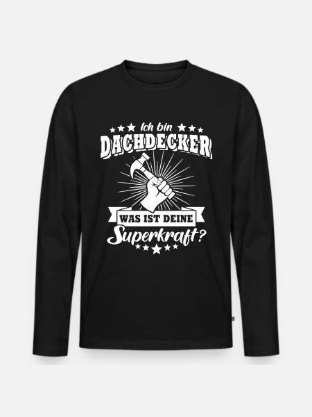 Dachdecker Dachdecken - Männer Premium Bio Langarmshirt - Schwarz