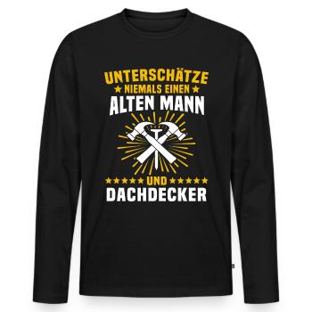 Dachdecker Handwerker Dachdecken - Männer Premium Bio Langarmshirt - Schwarz - Vorne - Nico (187cm)