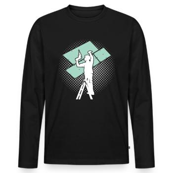 Drywall Drywall Drywall Installer - Men's Premium Organic Long Sleeve Shirt - black - Front - Nico (187cm)