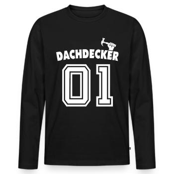 Dachdecker Dachspengler Dachklempner - Männer Premium Bio Langarmshirt - Schwarz - Vorne - Nico (187cm)